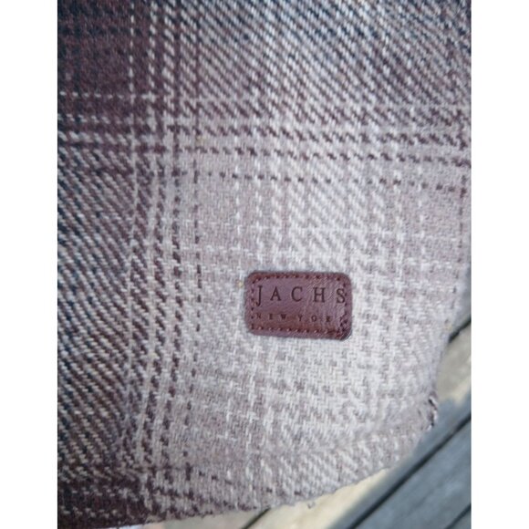 Jachs New York Mens XXL Plaid Button Up Shirt Jacket Brown Tan Shacket Lined - Picture 10 of 16